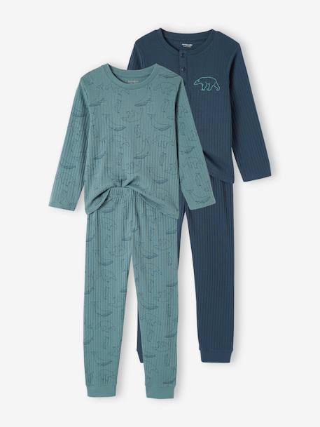 Haut pyjama garçon bleu polyester massif Matalan taille 6 ans - merveilleux