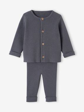 Baby-Trousers & Jeans-Unisex Combo: Jersey Knit Top & Trousers for Babies