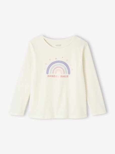Rainbow Pyjamas in Jersey Knit & Flannel for Girls rose - vertbaudet enfant 