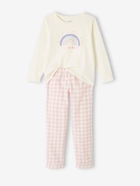 Pyjama fille arc-en-ciel en maille jersey et flanelle  - vertbaudet enfant