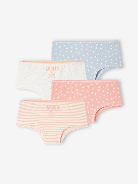 Lot de 4 shorties fille fantaisie BASICS écru - vertbaudet enfant 