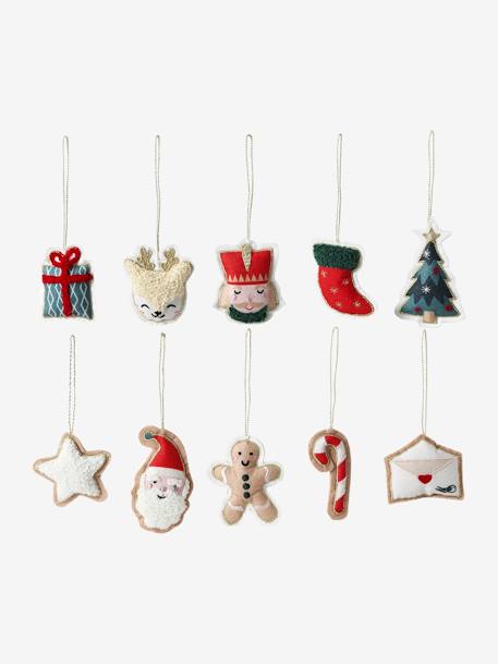 Lot de 10 décorations de Noël en feutrine à suspendre Casse-Noisette rouge - vertbaudet enfant 
