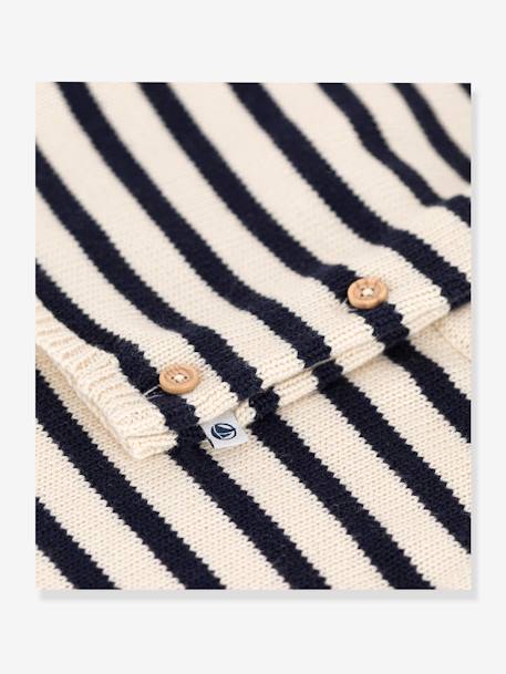 Striped Wool & Cotton Knit Ensemble for Babies, PETIT BATEAU printed beige - vertbaudet enfant 