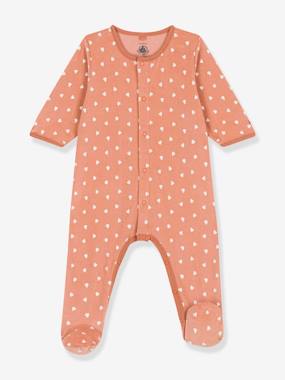 -Sleepsuit in Printed Velour for Babies, PETIT BATEAU