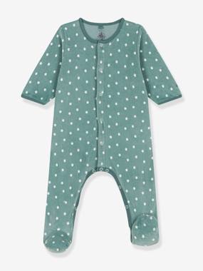 Baby-Pyjamas & Sleepsuits-Stars Sleepsuit in Velour for Babies, PETIT BATEAU