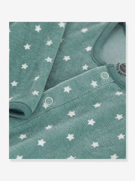 Pyjama bébé étoiles en velours PETIT BATEAU - vert imprimé, Bébé