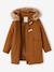 Duffle-coat à capuche fille drap de laine blush+camel+vert de gris - vertbaudet enfant 