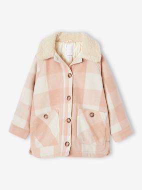 Shacket-Style Coat in Chequered Wool for Girls  - vertbaudet enfant
