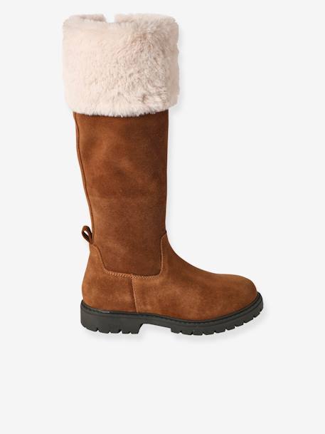 Riding Boots, Furry Lining & Zip, for Girls brown - vertbaudet enfant 