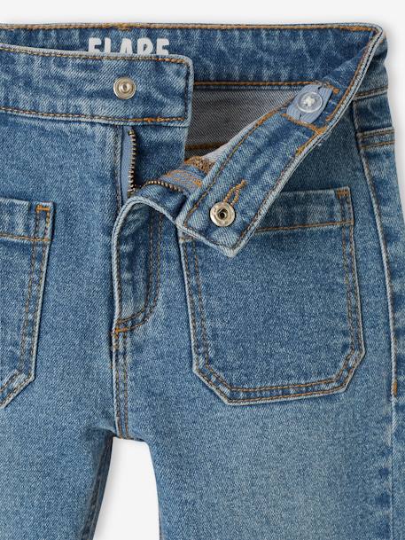 7/8 Flared Jeans for Girls denim blue+stone - vertbaudet enfant 