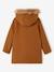 Duffle-coat à capuche fille drap de laine blush+camel+vert de gris - vertbaudet enfant 
