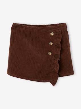Girls-Skirts-Envelope-type Corduroy Skort for Girls