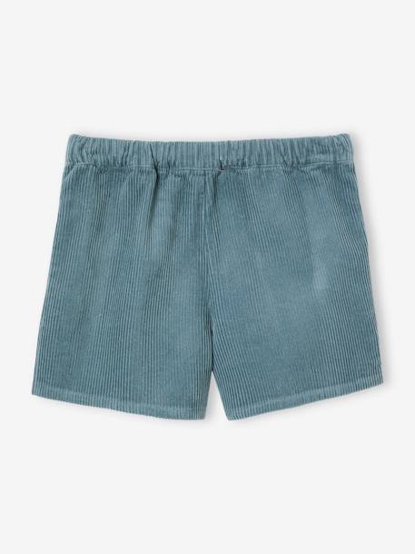 Jupe-short fille en velours effet portefeuille bleu canard+rouge+vert anglais+vieux rose - vertbaudet enfant 