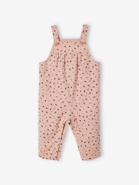 -Dungarees in Printed Velour for Babies