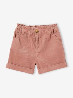 Girls-Paperbag Corduroy Shorts for Girls