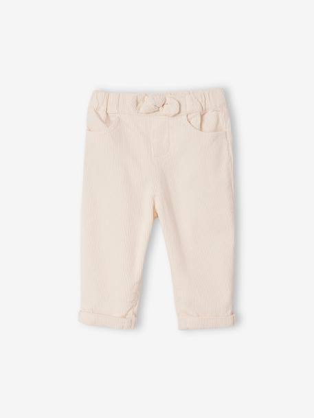 Mum Fit Corduroy Trousers for Babies ecru - vertbaudet enfant 