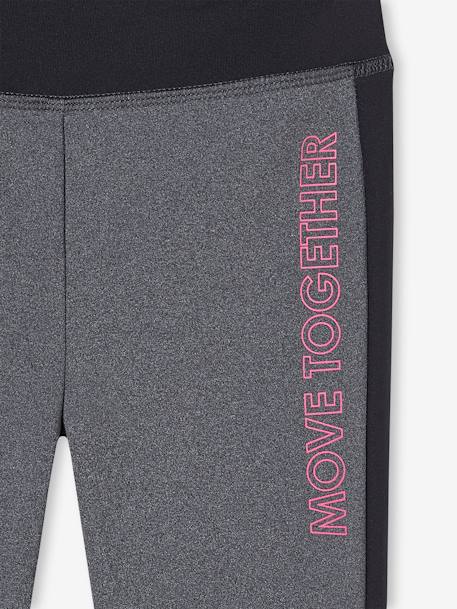 Sports Leggings with Stripe Down the Sides, for Girls Dark Blue+marl grey+navy blue+rosy - vertbaudet enfant 