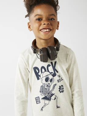Basics Long Sleeve Top with Fun or Graphic Motif for Boys  - vertbaudet enfant