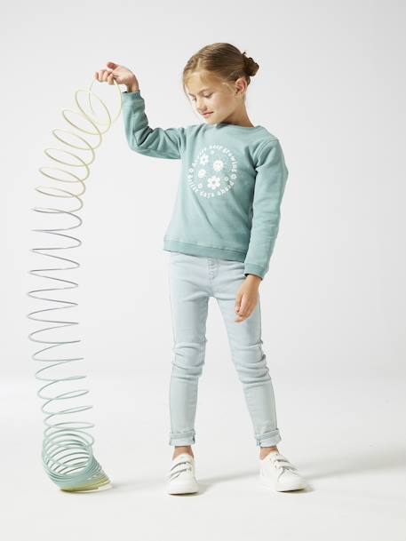Jean fille tregging Basics bleu jean+double stone+stone - vertbaudet enfant 