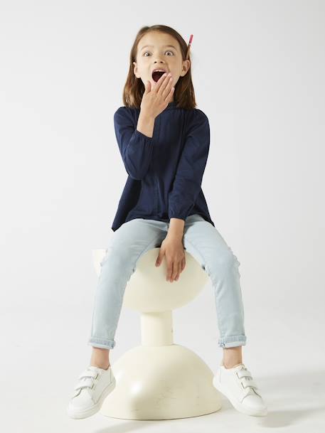 Jean fille tregging Basics bleu jean+double stone+stone - vertbaudet enfant 