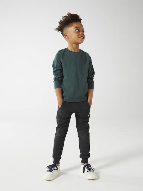 T-shirt garçon unis manches longues personnalisable anthracite+BLEU+jaune+marine+vert grisé+vert sapin - vertbaudet enfant 