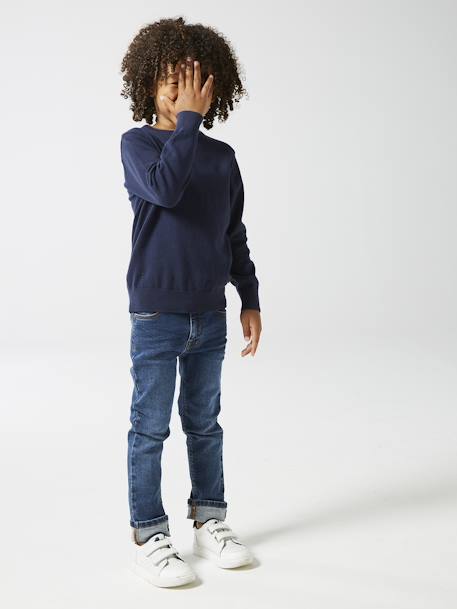 Pull couleur Basics personnalisable garçon encre - vertbaudet enfant 