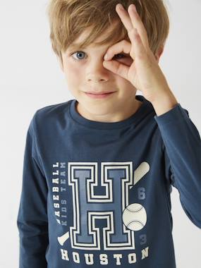 Basics Long Sleeve Top with Fun or Graphic Motif for Boys  - vertbaudet enfant