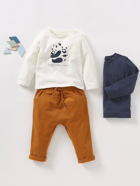 Lot de 2 tee-shirts bébé manches longues écru - vertbaudet enfant 