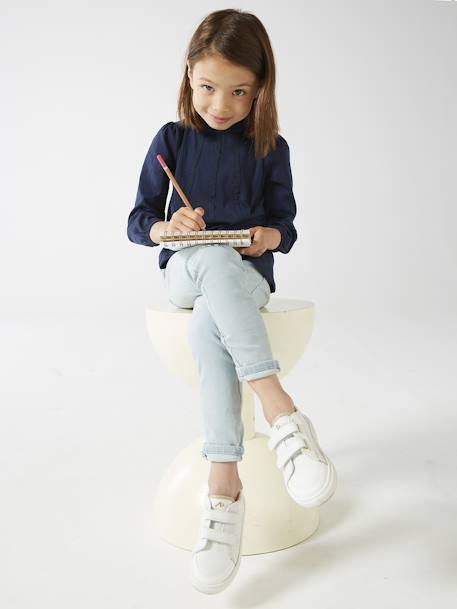 Jean fille tregging Basics bleu jean+double stone+stone - vertbaudet enfant 