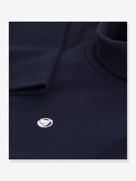 Polo Neck Top in Organic Cotton, PETIT BATEAU blue - vertbaudet enfant 