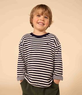 Boys-Tops-T-Shirts-Long Sleeve Top in Double Knit by PETIT BATEAU