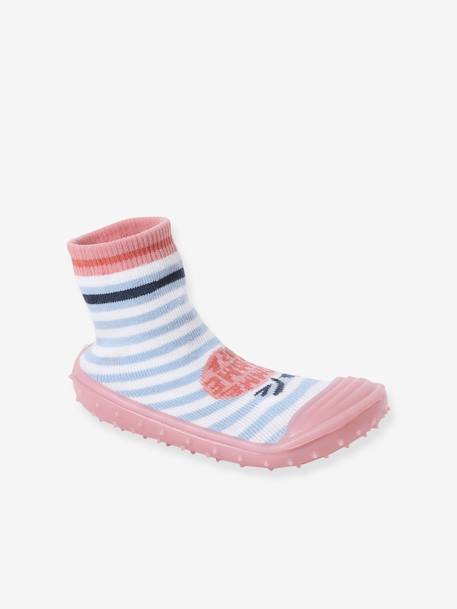 Non-Slip Slipper Socks for Children striped blue - vertbaudet enfant 