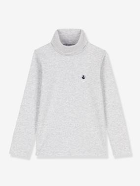 Boys-Tops-Roll Neck T-Shirts-Polo Neck in Organic Cotton, PETIT BATEAU