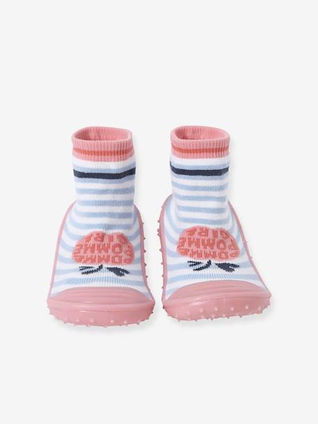 Non-Slip Slipper Socks for Children striped blue - vertbaudet enfant 