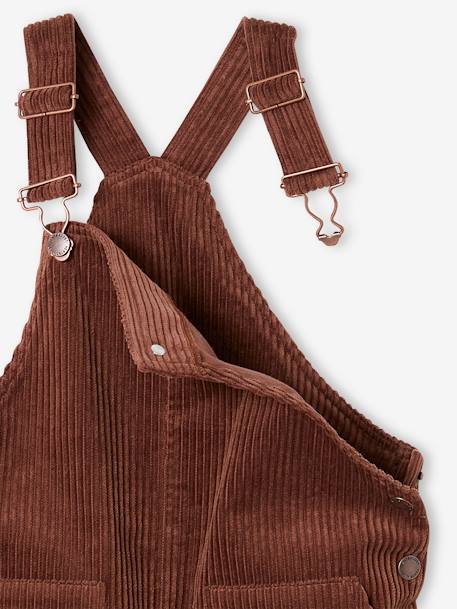 Top + Corduroy Dungaree Dress Outfit for Girls - chocolate, Girls