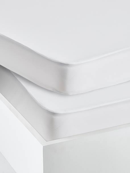 Pack of 2 Ultra-Absorbing Microfibre Mattress Protectors white - vertbaudet enfant 