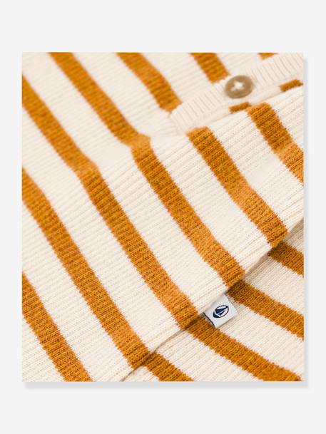 Striped Knitted Jumpsuit for Babies, PETIT BATEAU beige - vertbaudet enfant 