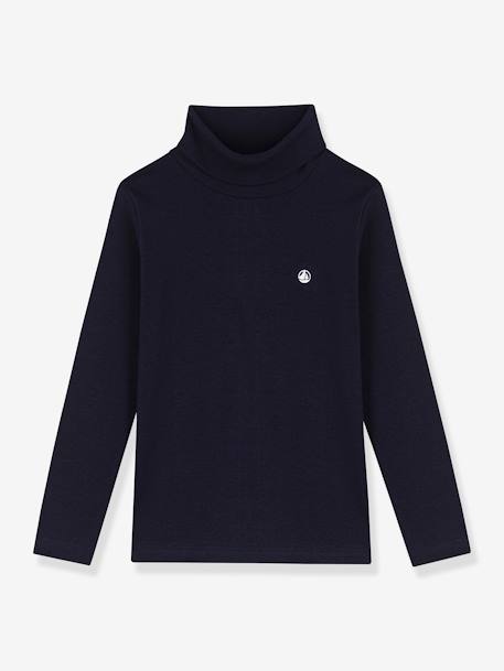 Polo Neck Top in Organic Cotton, PETIT BATEAU blue - vertbaudet enfant 