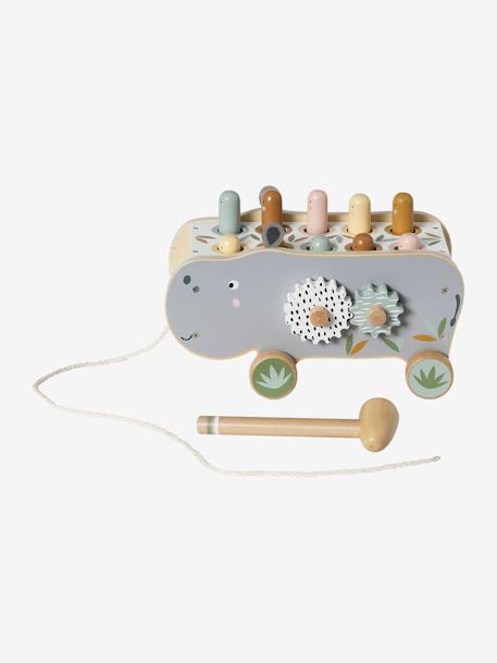Hippopotame à tirer en bois FSC® gris - vertbaudet enfant 