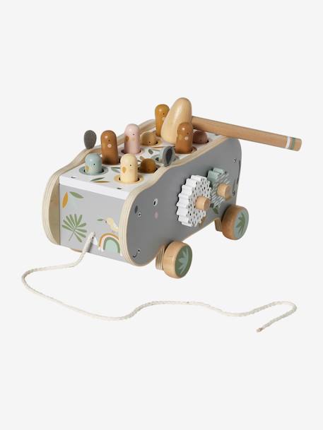 Pull-Along Hippopotamus in FSC® Wood grey - vertbaudet enfant 