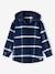 Hooded Flannel Shirt with Large Checks for Boys navy blue - vertbaudet enfant 