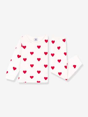 Heart Pyjamas in Fleece for Little Girls/Boys, PETIT BATEAU  - vertbaudet enfant