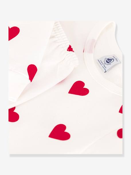 Heart Pyjamas in Fleece for Little Girls/Boys, PETIT BATEAU printed white - vertbaudet enfant 