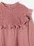 Fancy Blouse-Like Top in Textured Fabric, for Girls dusky pink - vertbaudet enfant 
