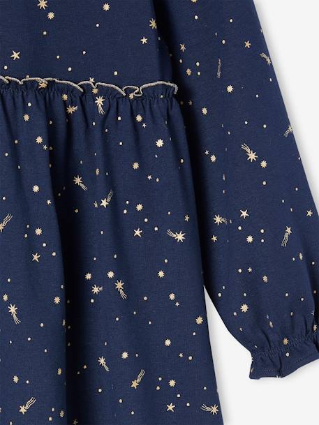 Robe de fête fille motifs étoiles irisés marine+rouge - vertbaudet enfant 