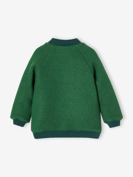 Teddy-Style Jacket in Bouclé Wool for Girls English green - vertbaudet enfant 
