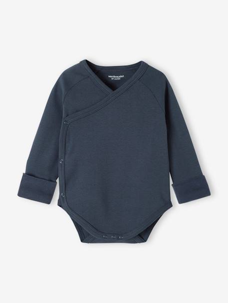 Lot de 5 bodies bébé évolutif ouverture naissance bleu grisé - vertbaudet enfant 
