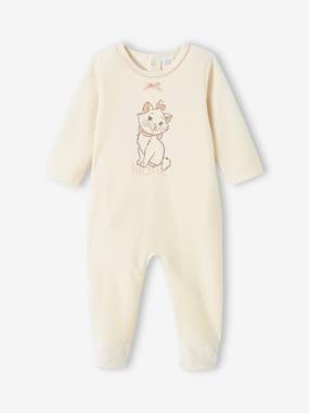 Baby-Pyjamas & Sleepsuits-Marie The Aristocats Velour Sleepsuit for Baby Girls, by Disney®