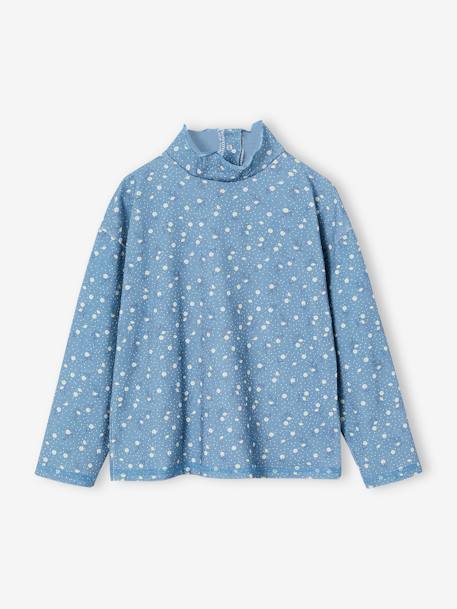 Ensemble t-shirt + robe salopette en velours fille bleu nuit+chocolat - vertbaudet enfant 