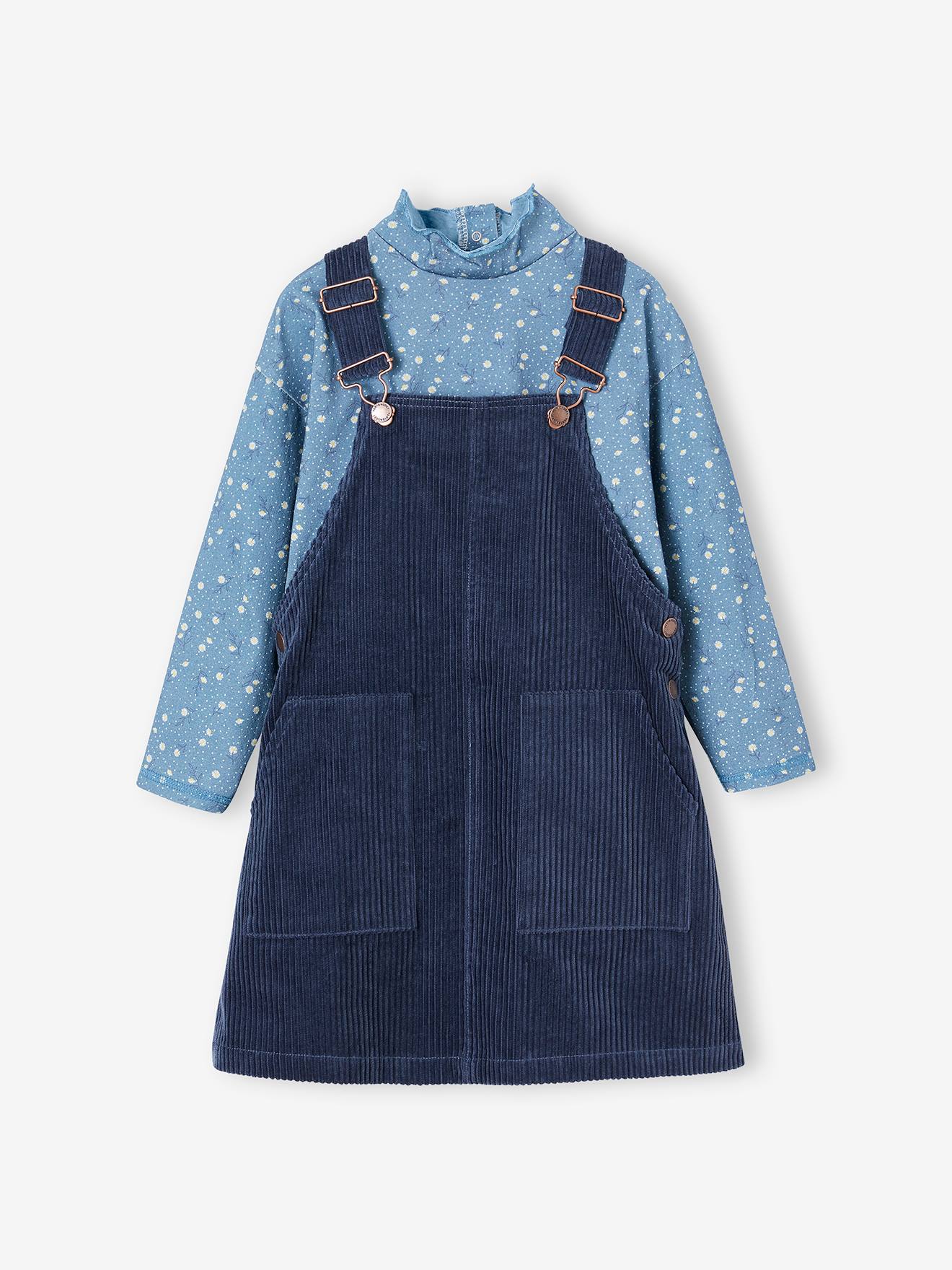 Denim dungaree dress, 10-18 years stonewashed La Redoute Collections | La  Redoute